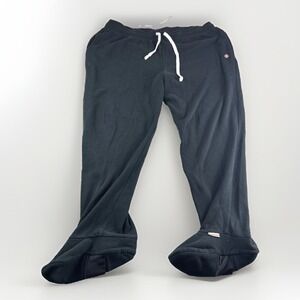 Feejays Joggers Mens 2XL Black Loungewear Pants Footed Sweatpants Drawstring